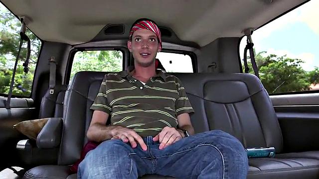 Fooled guy got gay blowjob for cash in outdoor van