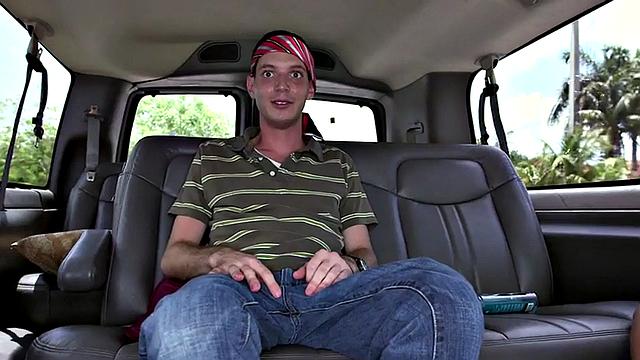 Fooled guy got gay blowjob for cash in outdoor van