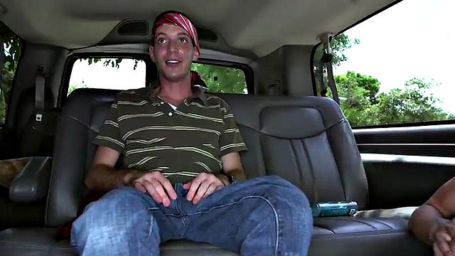 Fooled guy got gay blowjob for cash in outdoor van