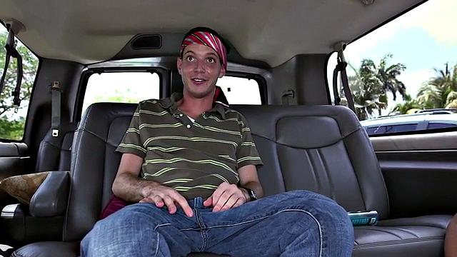 Fooled guy got gay blowjob for cash in outdoor van