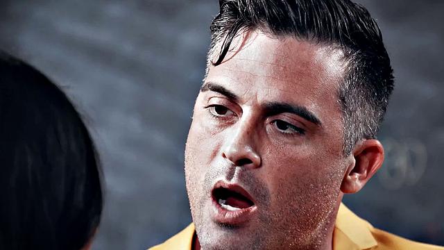 Kinky classroom threesome with tattooed MILF & bi boys for cum in mouth