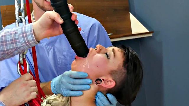 Gaping bound teen submits to her domme