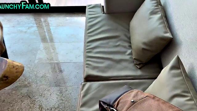 Pierced stepsis sucking cock in POV on phone