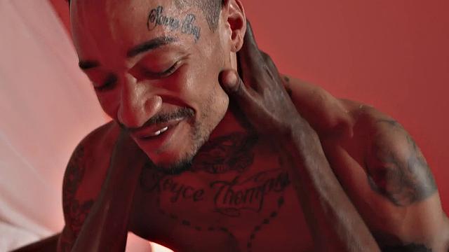 Muscled Latino jock rimmed before fucking stud's ass