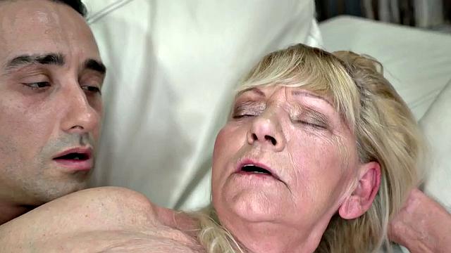 Nasty horny granny enjoys pussy fucking