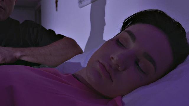 CFNM tattooed femdom babe pegging obedient male's asshole