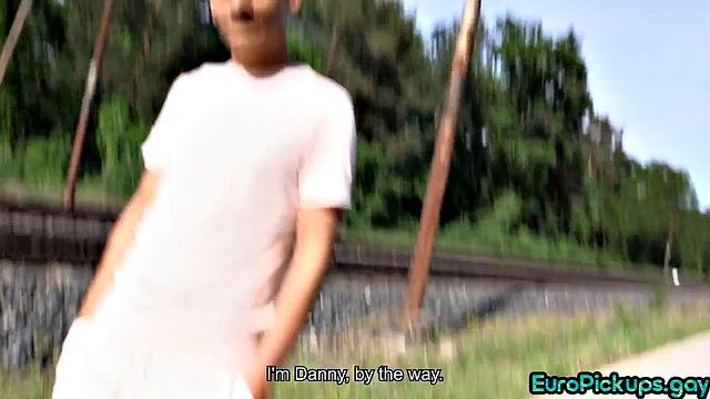 Watch this straight stud suck cock and get fucked outdoors for cash