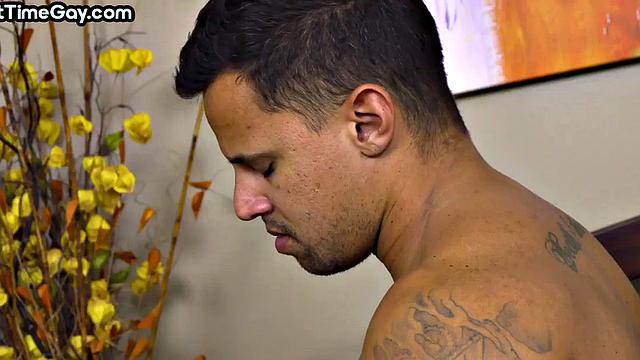 Straight amateur stud enjoys his first gay 69 with best friend