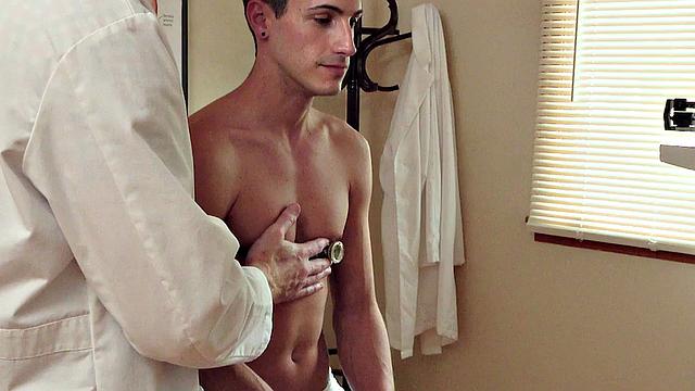 Small twink anally drilled by doctor in infirmary during check