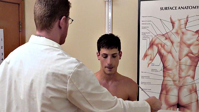 Small twink anally drilled by doctor in infirmary during check