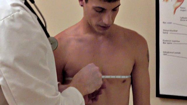 Small twink anally drilled by doctor in infirmary during check