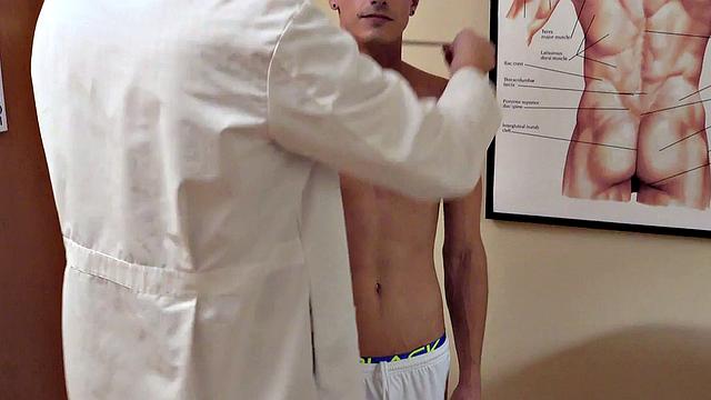 Small twink anally drilled by doctor in infirmary during check