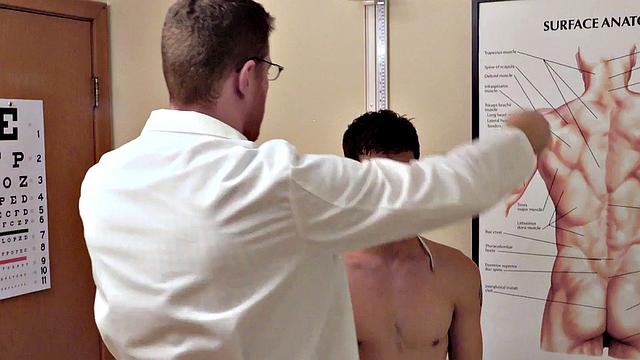 Small twink anally drilled by doctor in infirmary during check