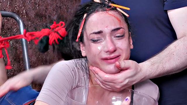 Fish-hooked submissive beauty is spanked hard