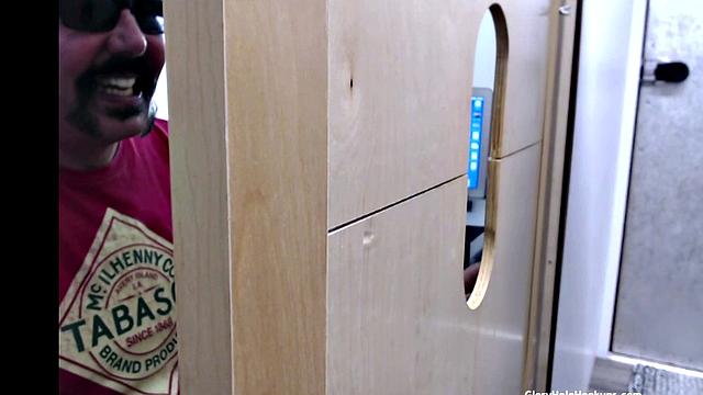 Latino Gets a BJ at the Glory Hole
