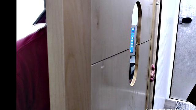 Latino Gets a BJ at the Glory Hole