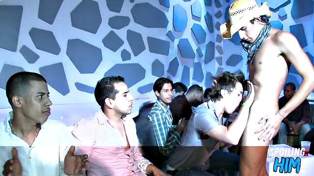 Real amateur stripper sucking party