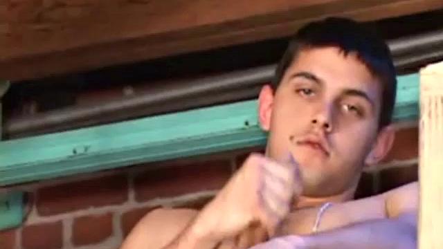 TJ Kummings has parked his naked ass in a garage loft for this solo jack off video. And of ass, he plays with his a lot along the way.