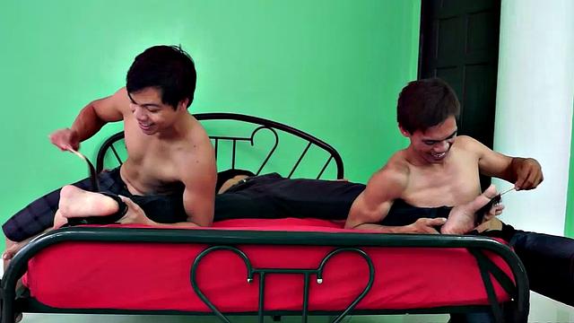 Cute tickle boy "T-Boy" gets his turn to be tied down and tickled senseless.