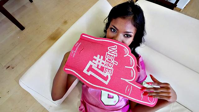 Brunette Nia Nacci gets her American pussy drilled in Fantasy Football frenzy