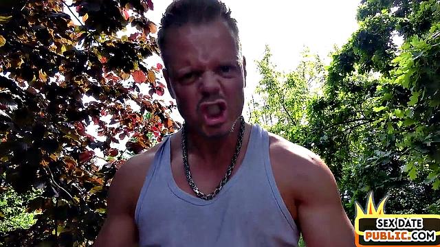 Public fucked MILF in stockings drilled outdoors by sex date