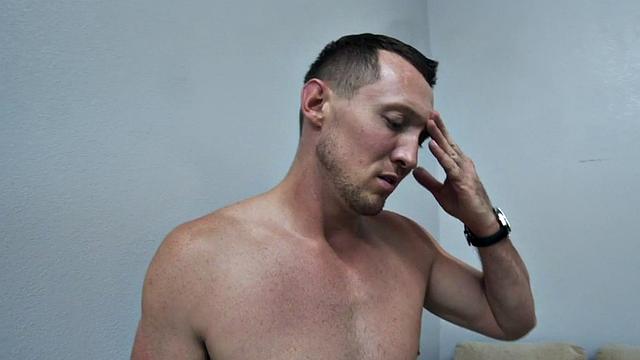 Poor guy gets ballbusting from his master before anal toying