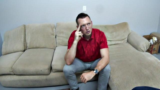 Poor guy gets ballbusting from his master before anal toying