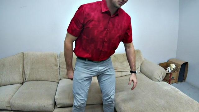 Poor guy gets ballbusting from his master before anal toying