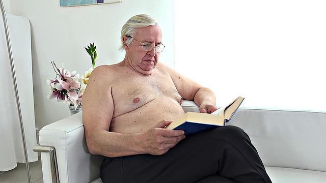 Old man makes sweetie submit