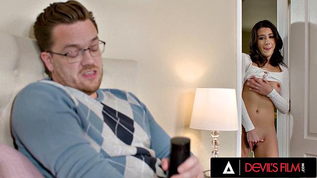 DEVILS FILM - Hot Babe Natalie Brooks Catches Her In-Law Fapping And She Finishes The Job