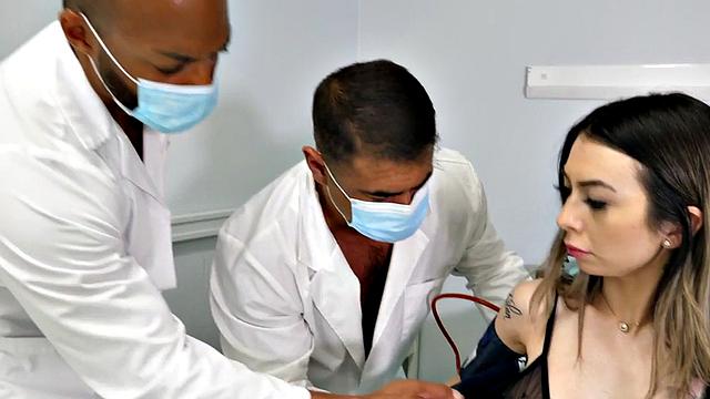 Bisex 3some MILF fucked by anal loving doctors in hospital