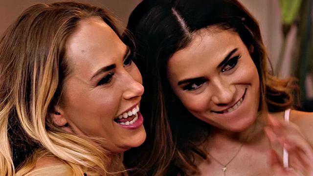 Latina hotties in lingerie enjoy ass play & pussy licking in wild night time fun