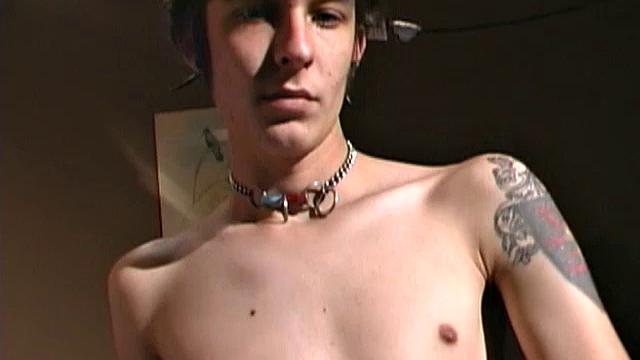 Skinny little 18 year old Clark Belmont is a sexy young guy, with that bad boy look. In the bedroom, he strips out of his baggy clothes and works up a boner.