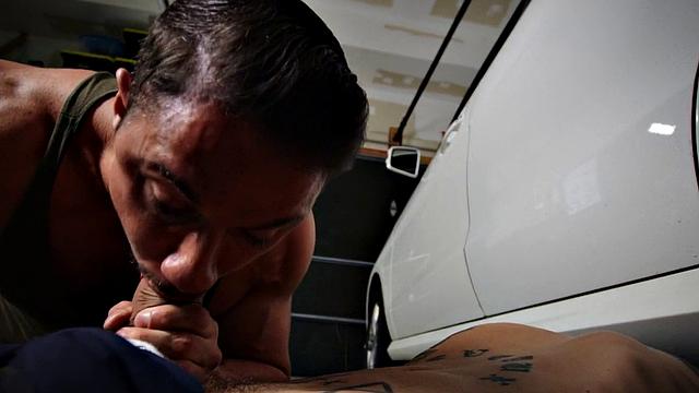 Jockstrap bottom barebacked by big tattooed cock