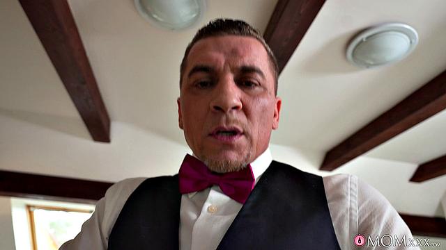 Redhead dominates her butler