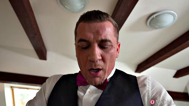 Redhead dominates her butler