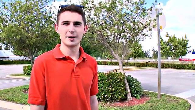 Tricked twink picked up to cum on athletic gay in van