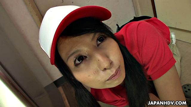 Lovely pizza delivery girl is a real slut