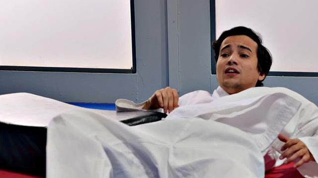 Ebony karate teacher stuffed by guy after riding dick