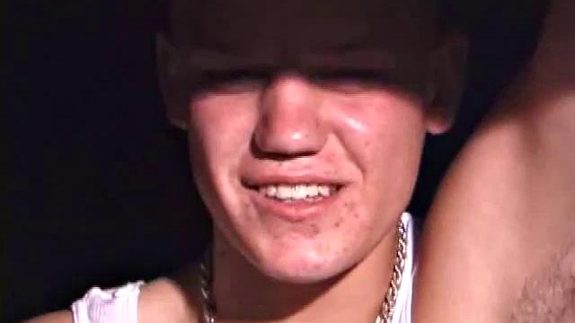 Not content with sitting while he jacks off, Lance teases the neighbors by standing on the roof outside his bedroom window to give everyone a show. Then he finishes by blowing his cum load onto the floor of his bedroom.