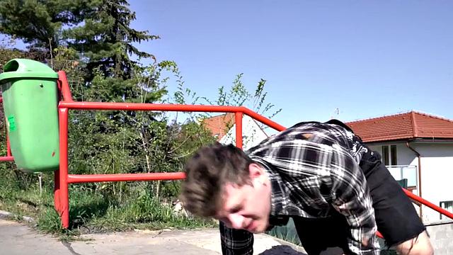 Naughty hostel babes spoil lucky dude in wild threesome with small tits and outdoor cowgirl action