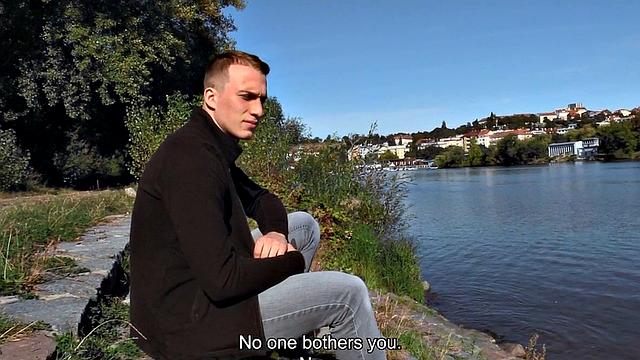 Dirty Euro guy filled with nice cock outdoors in tight ass