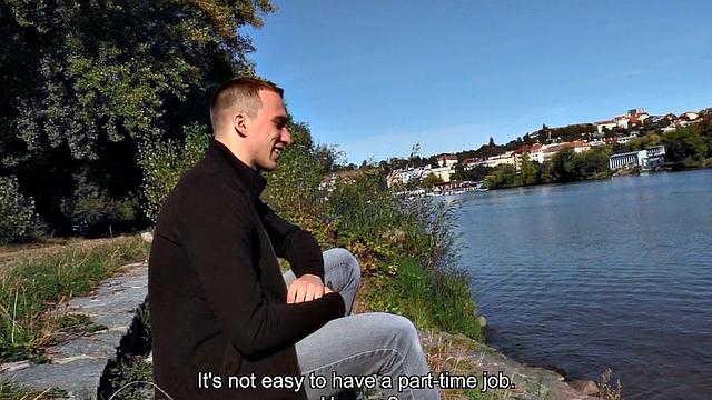 Dirty Euro guy filled with nice cock outdoors in tight ass