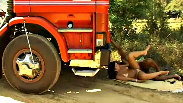 Cock eating slut goes down on black in public