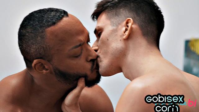 Giving bisex unicorn enjoying two guys