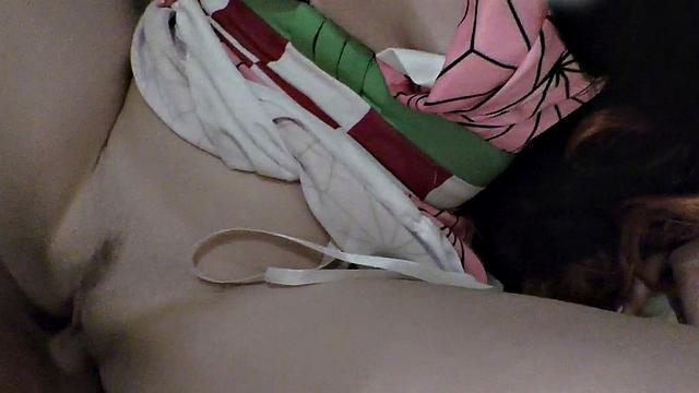 Любительская гейша в чулках ловит лису от любовника-японский стиль по-русски