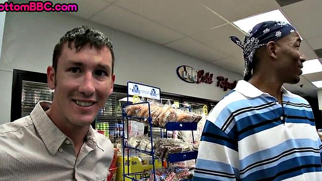 Black bottom assfucked in store by amateur white top