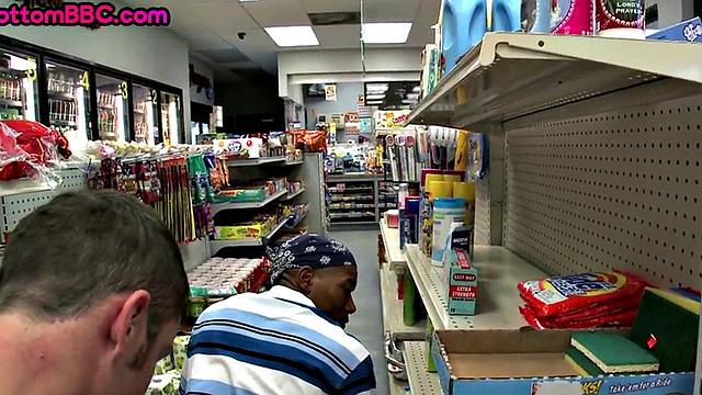 Black bottom assfucked in store by amateur white top
