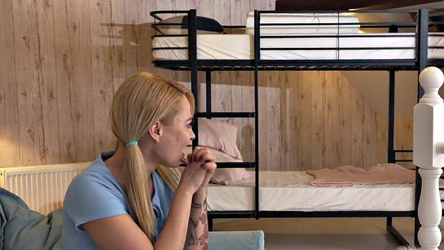 Hostel dirty babe fucks colleague after class