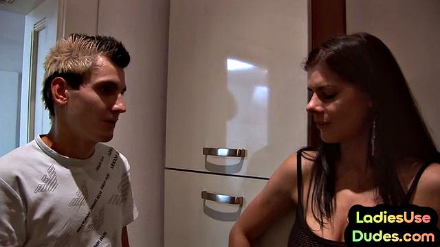 Stockings femdom pegging guy